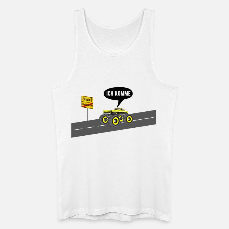 Schule ich komme - Männer Bio Tank Top - Weiß