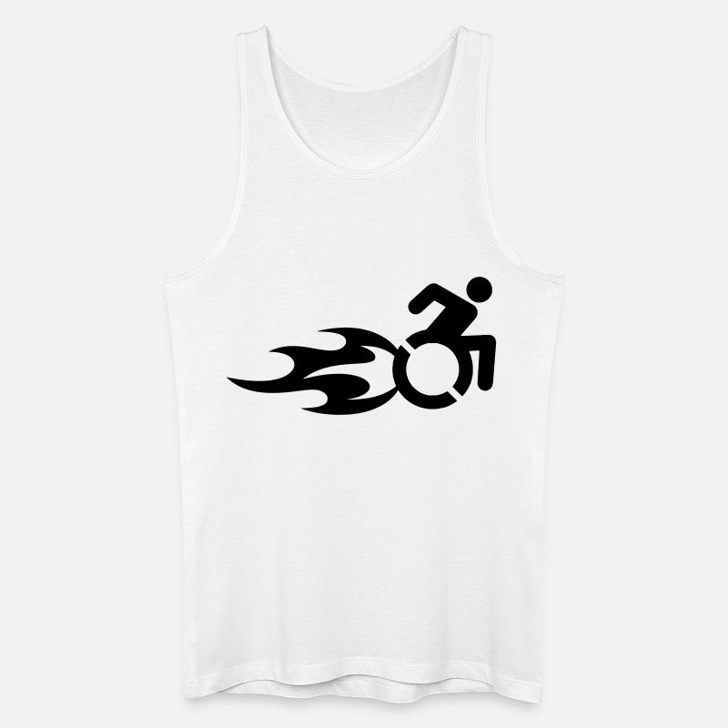 Rollstuhlfahrer mit Flammen # - Männer Bio Tank Top - Weiß