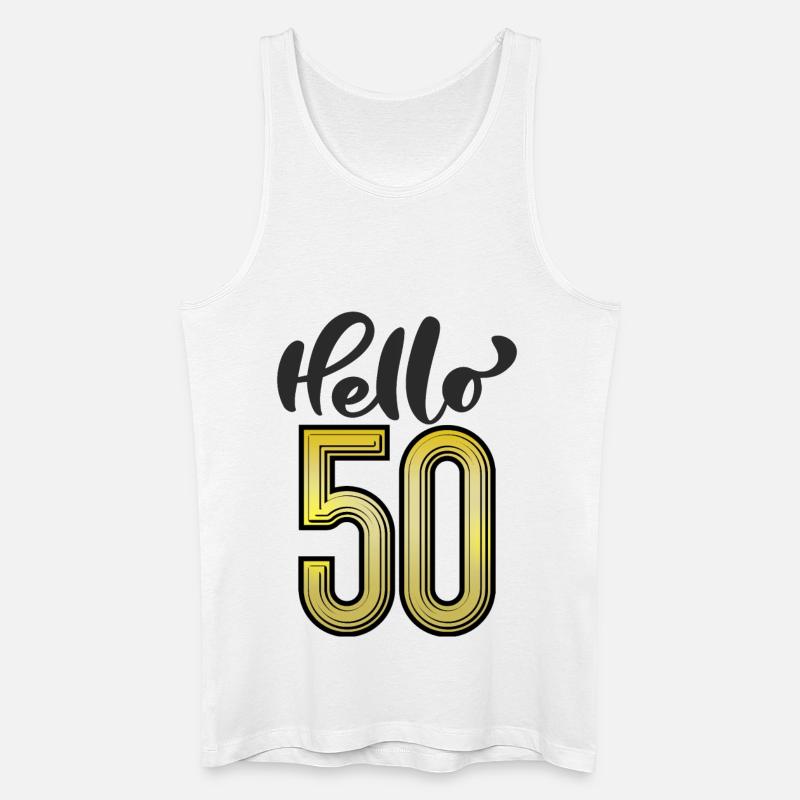 Hello 50 - Männer Bio Tank Top - Weiß