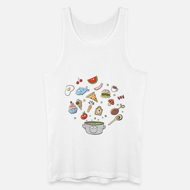 Essen Doodle I Mahzeit I Lebensmittel - Männer Bio Tank Top - Weiß