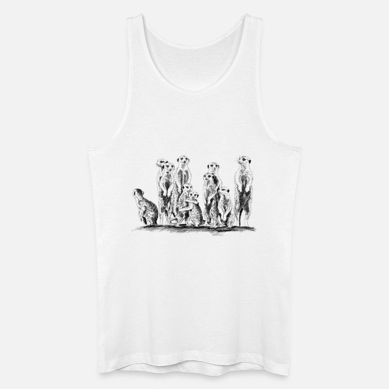 Erdmännchen - Männer Bio Tank Top - Weiß