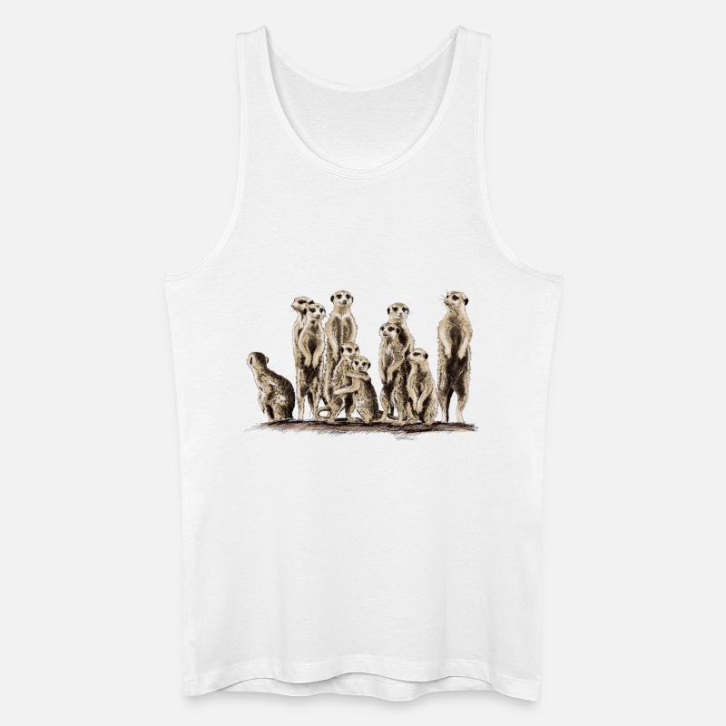 Erdmännchen - Männer Bio Tank Top - Weiß