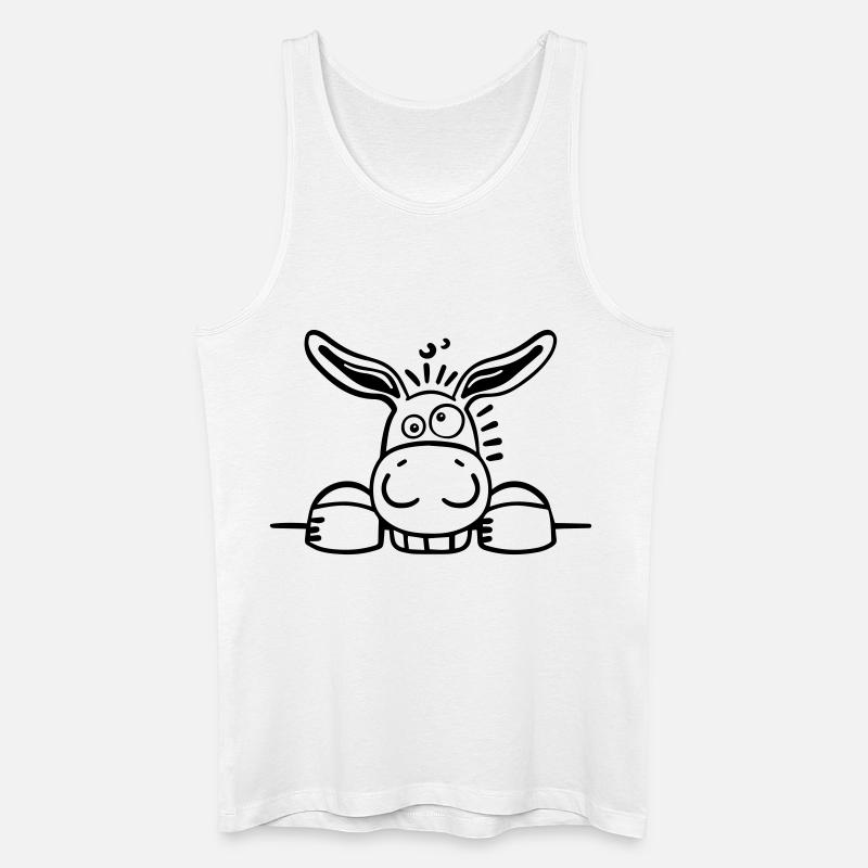 Neugieriger Esel - Männer Bio Tank Top - Weiß
