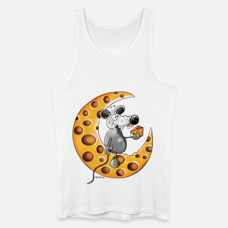 Maus liebt Käse - Männer Bio Tank Top - Weiß