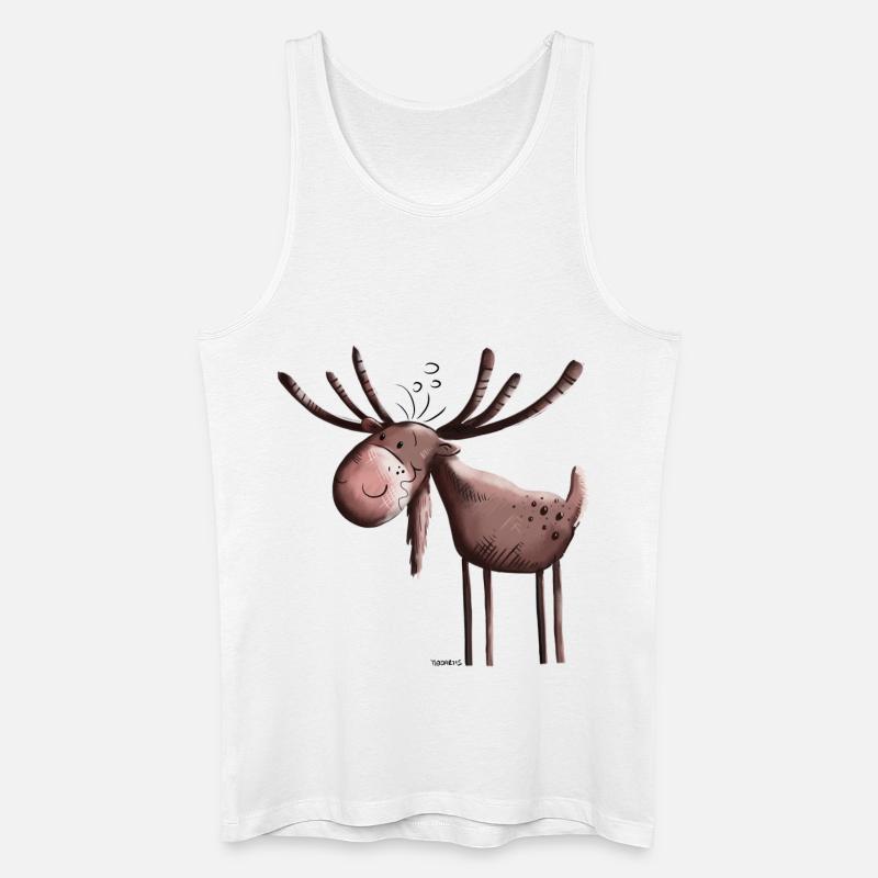 Knuffiger Elch - Männer Bio Tank Top - Weiß