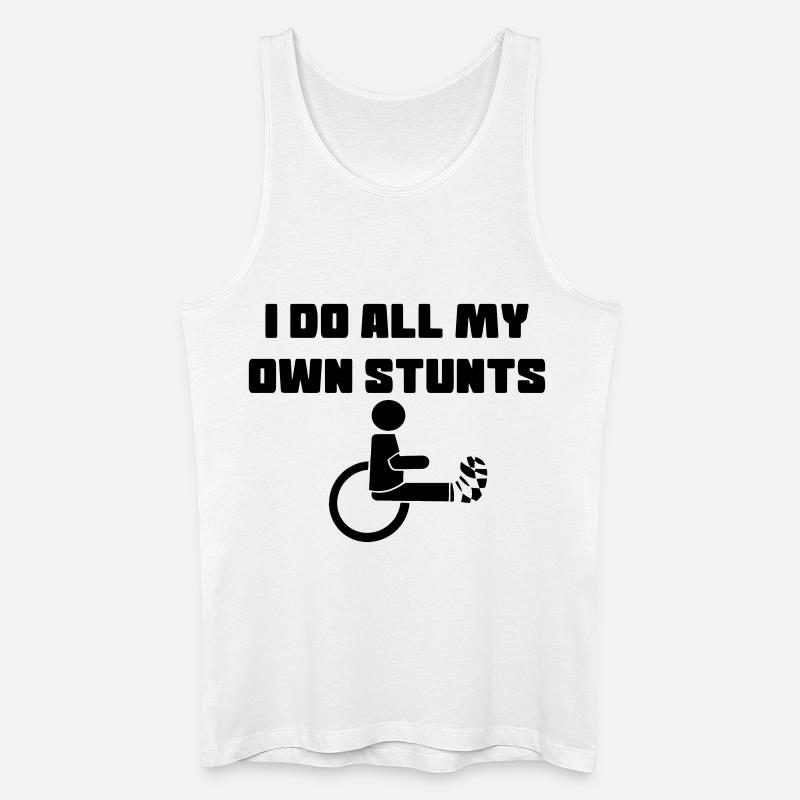Rollstuhlfahrer mit Bein in Gips # - Männer Bio Tank Top - Weiß