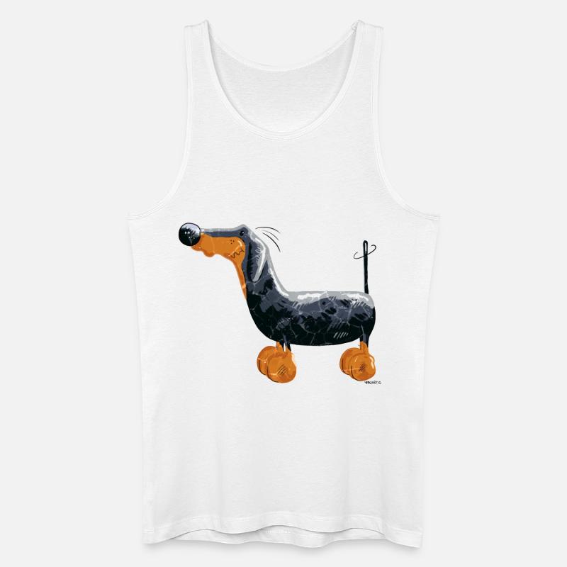 Da steht ein Dackel - Männer Bio Tank Top - Weiß