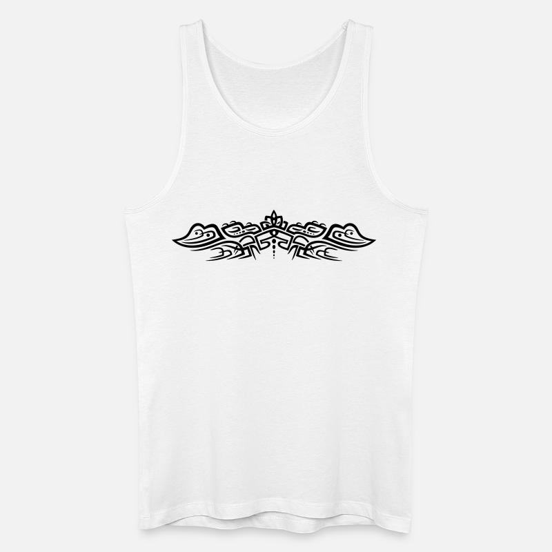 Filigranes Tribal Tattoo mit Krokodilen - Männer Bio Tank Top - Weiß