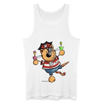 Mignon chat comique - Débardeur bio Homme - blanc - Devant