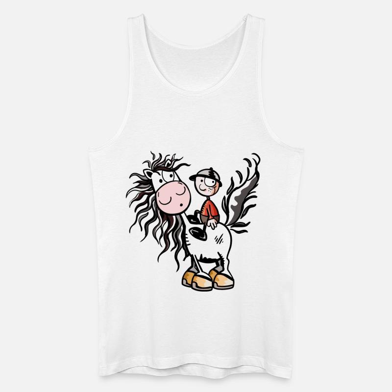 Junge aufm Pferdchen - Männer Bio Tank Top - Weiß