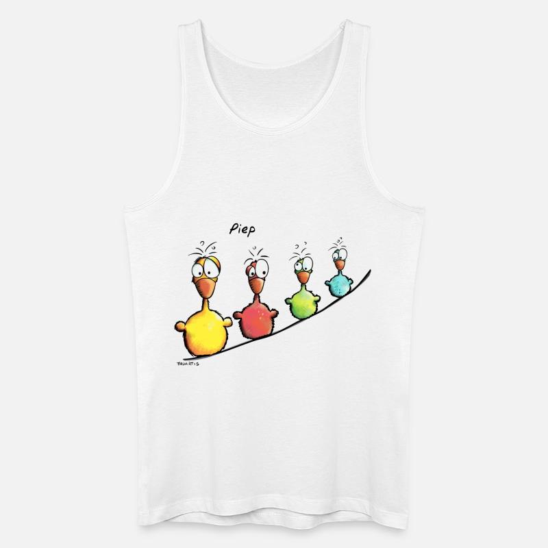 Vogelleine Piep - Männer Bio Tank Top - Weiß