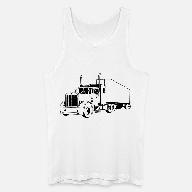 SCHWARZER LKW - Männer Bio Tank Top - Weiß