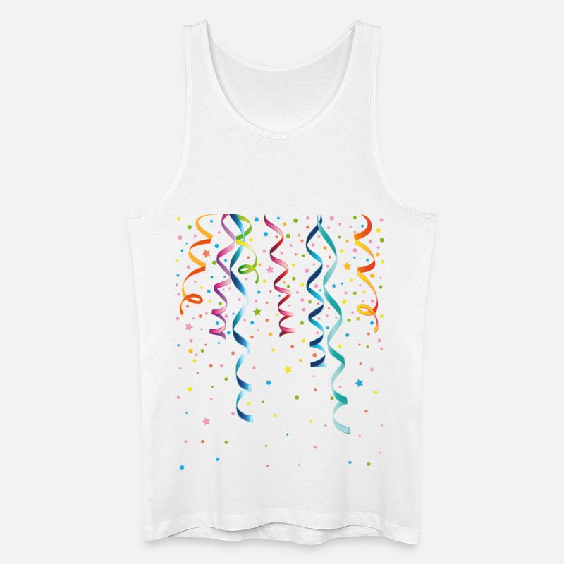 Silvester. Bunte Luftschlangen mit Konfetti. - Männer Bio Tank Top - Weiß
