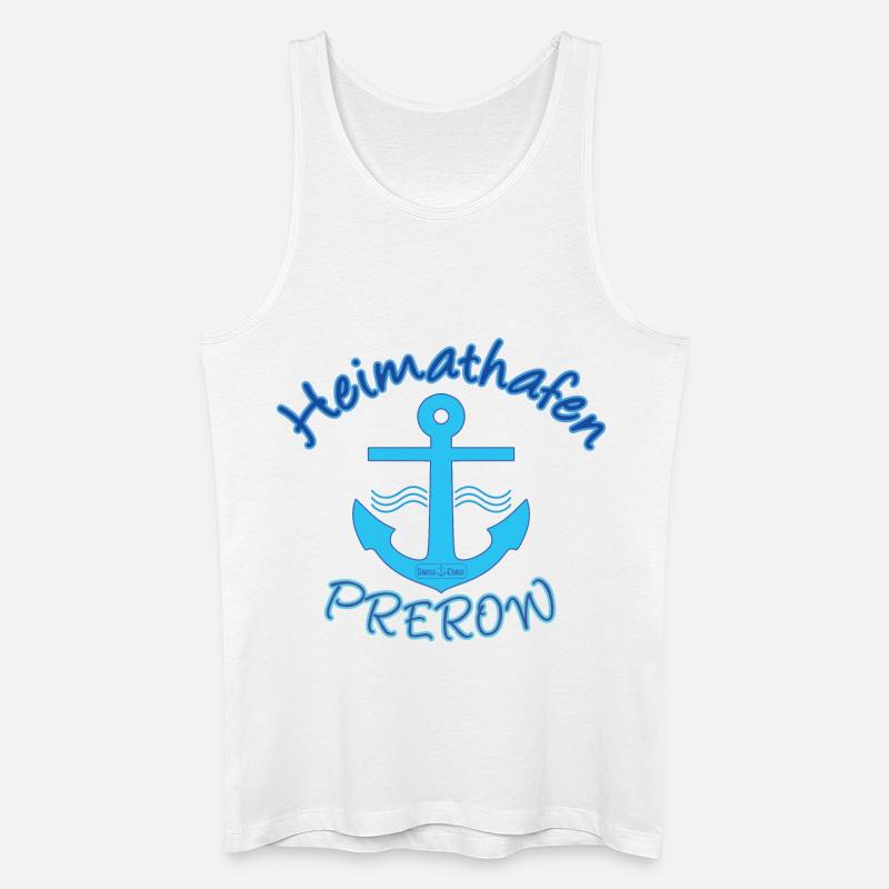 Heimathafen Prerow - Männer Bio Tank Top - Weiß