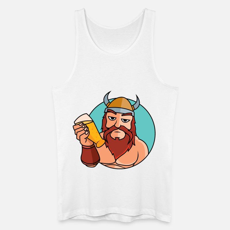 Wikinger mit Bierglas - Männer Bio Tank Top - Weiß
