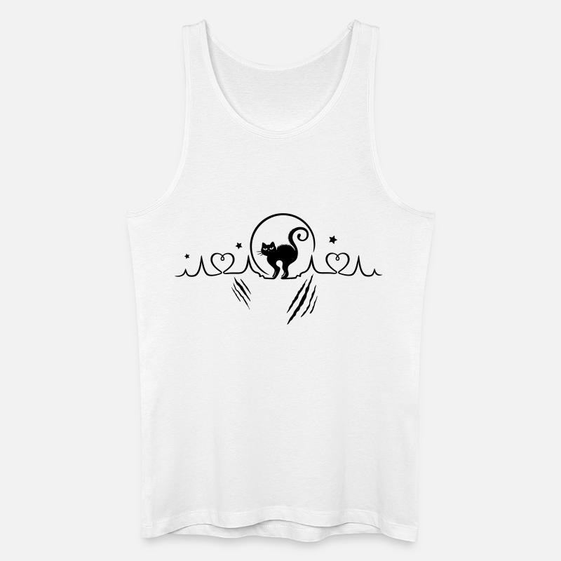 Katze Herzschlag Herzfrequenz Kratzer - Männer Bio Tank Top - Weiß