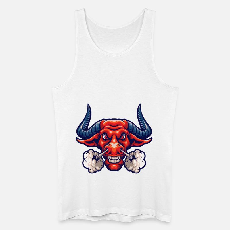 Angry Bull Power - Männer Bio Tank Top - Weiß