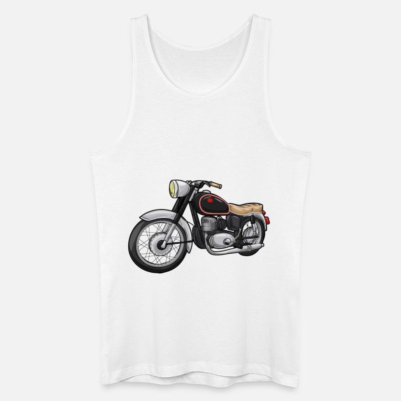 Motorrad mit Sitzbank - Männer Bio Tank Top - Weiß