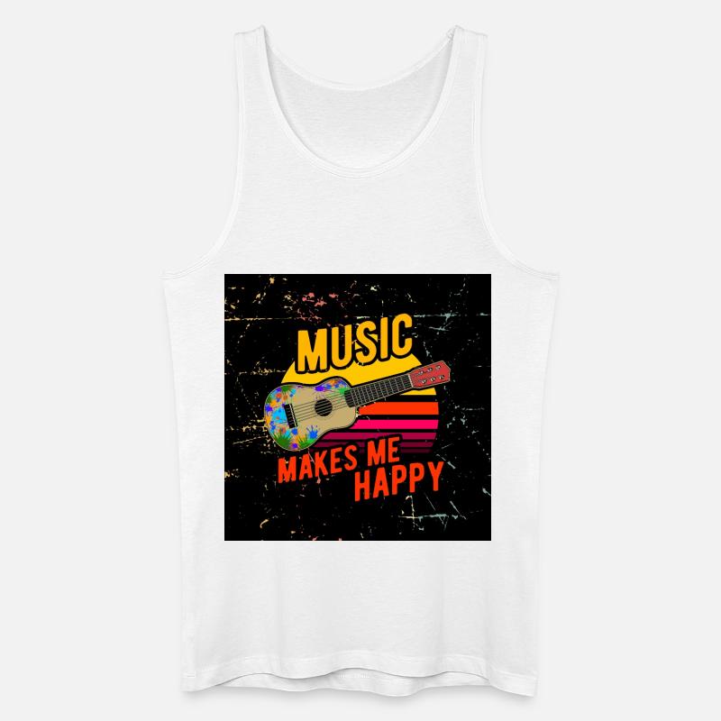 Ukulele Gesichtsmaske - Männer Bio Tank Top - Weiß