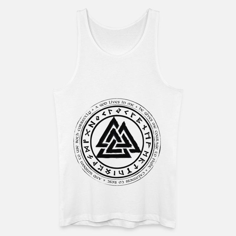 Valknut viikingit keltit germaaniset solmut riimut - Miesten luomu-tanktoppi - valkoinen