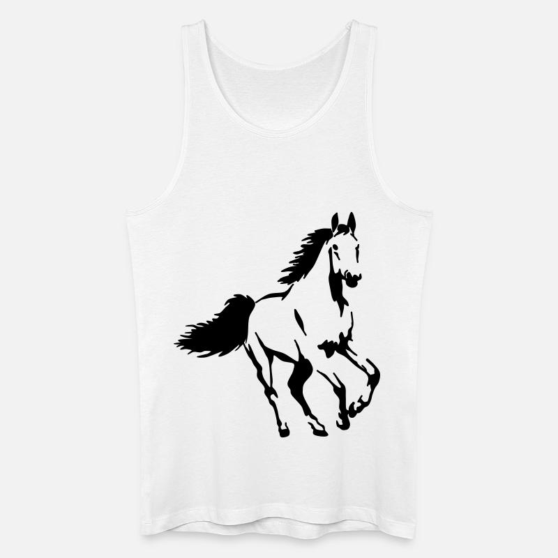 Cavallo Animale Stallone Mare Puledro - Canotta ecologica da uomo - bianco