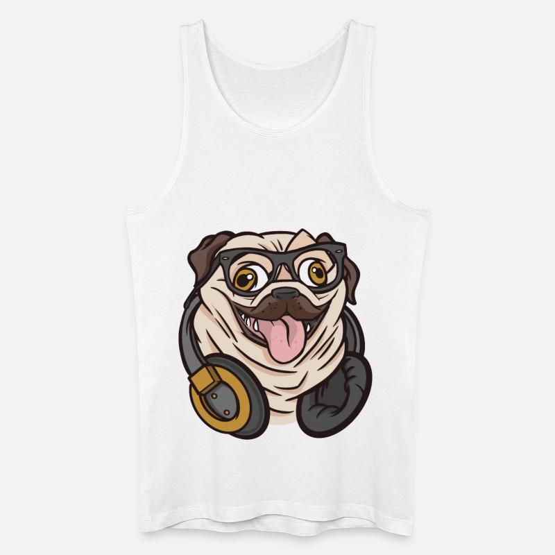 Hipster Mops - Männer Bio Tank Top - Weiß