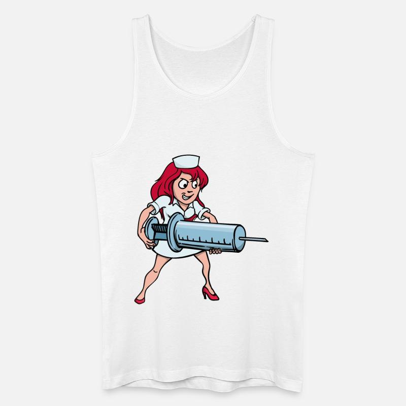 Krankenschwester Spritze Injektion Impfung Beruf - Männer Bio Tank Top - Weiß