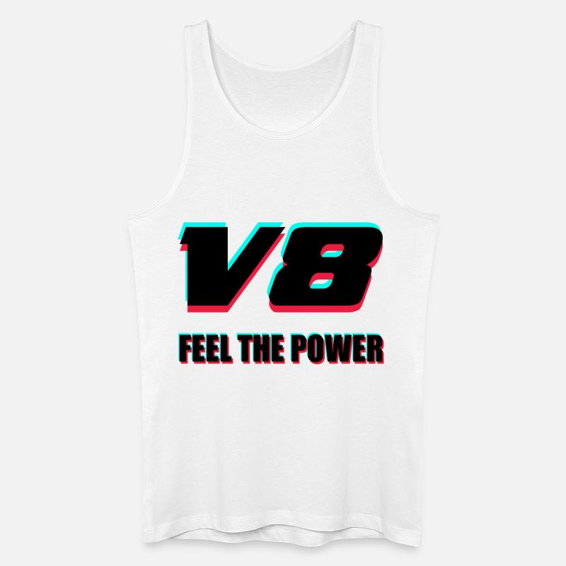 V8 - Männer Bio Tank Top - Weiß