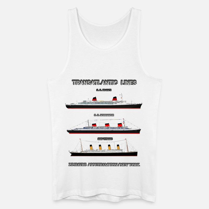 TRANSATLANTIC LINES Louis RUNEMBERG © Adagp - Männer Bio Tank Top - Weiß