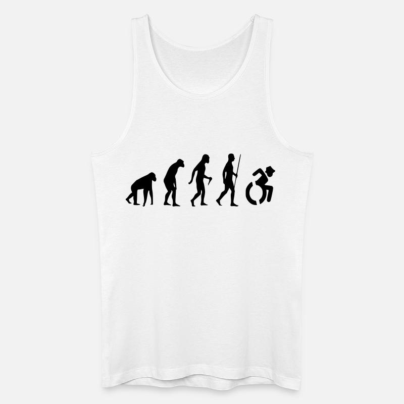 Evolution Rollstuhl. Die Rollstuhl-Evolution * - Männer Bio Tank Top - Weiß