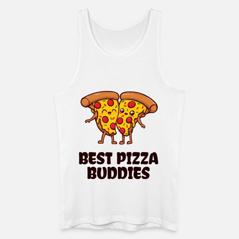 Pizza Buddy Beste Freunde Statement - Männer Bio Tank Top - Weiß