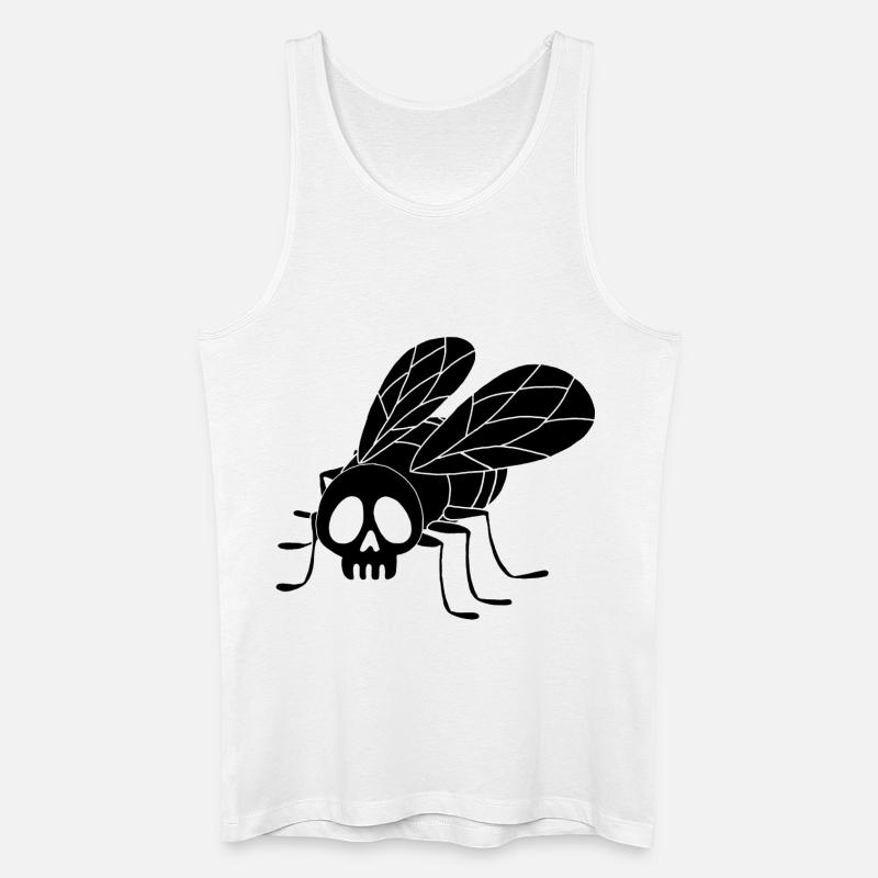 Totes Fliegenkopf (schwarz) - Männer Bio Tank Top - Weiß