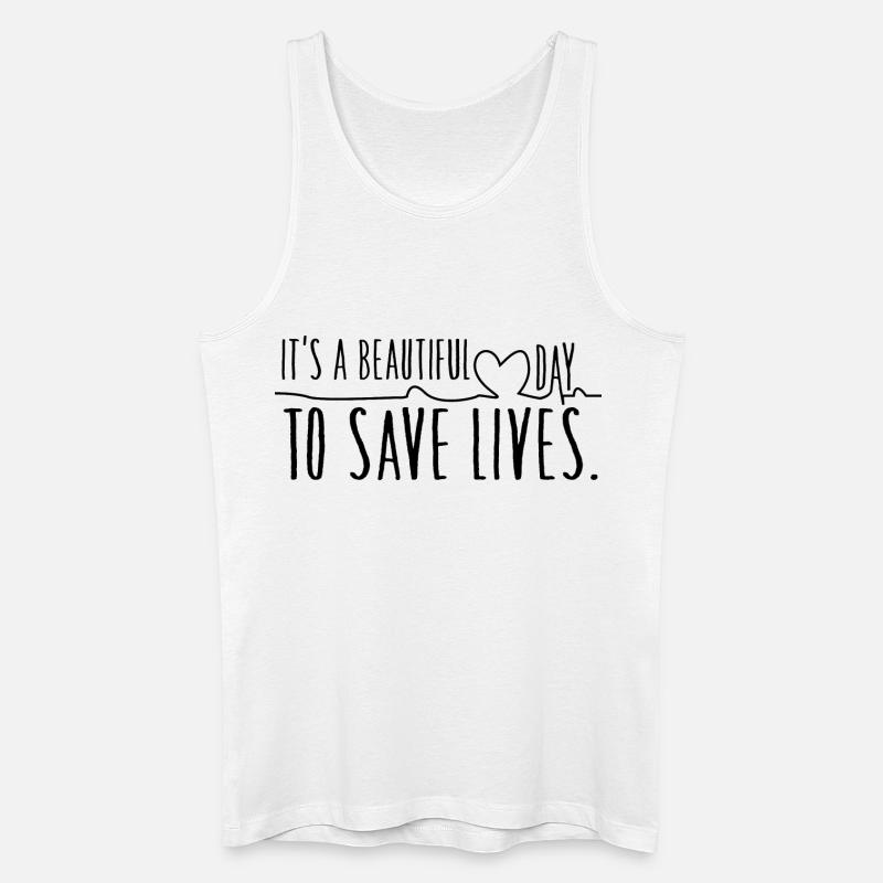 Lebensretter - Männer Bio Tank Top - Weiß
