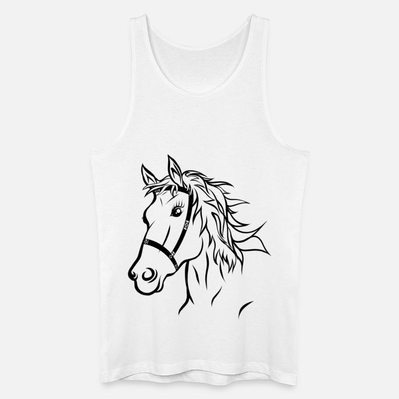 Pferdekopf Pferd Reiten Geschenk - Männer Bio Tank Top - Weiß