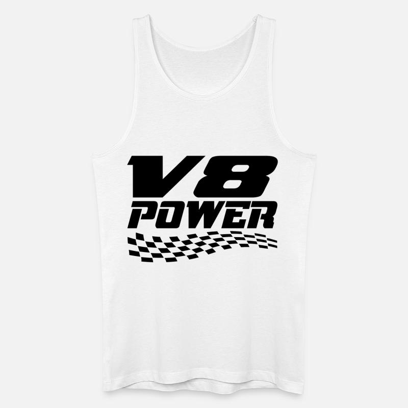 V8 - Männer Bio Tank Top - Weiß