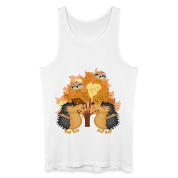 HERBST IGEL FAULTIERE - Männer Bio Tank Top - Weiß - Vorne