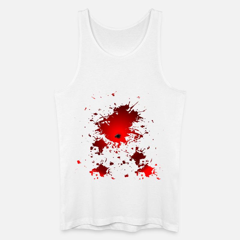 HALLOWEEN KOSTÜM EINSCHLUSSLOCH BLUT - Männer Bio Tank Top - Weiß