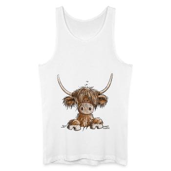 Schottisches Hochlandrind I Highland Cattle Kuh - Männer Bio Tank Top - Weiß - Vorne