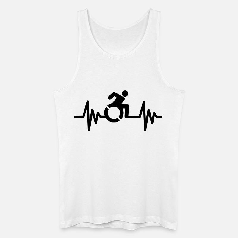 Bild Rollstuhlsymbol mit Herzfrequenz * - Männer Bio Tank Top - Weiß