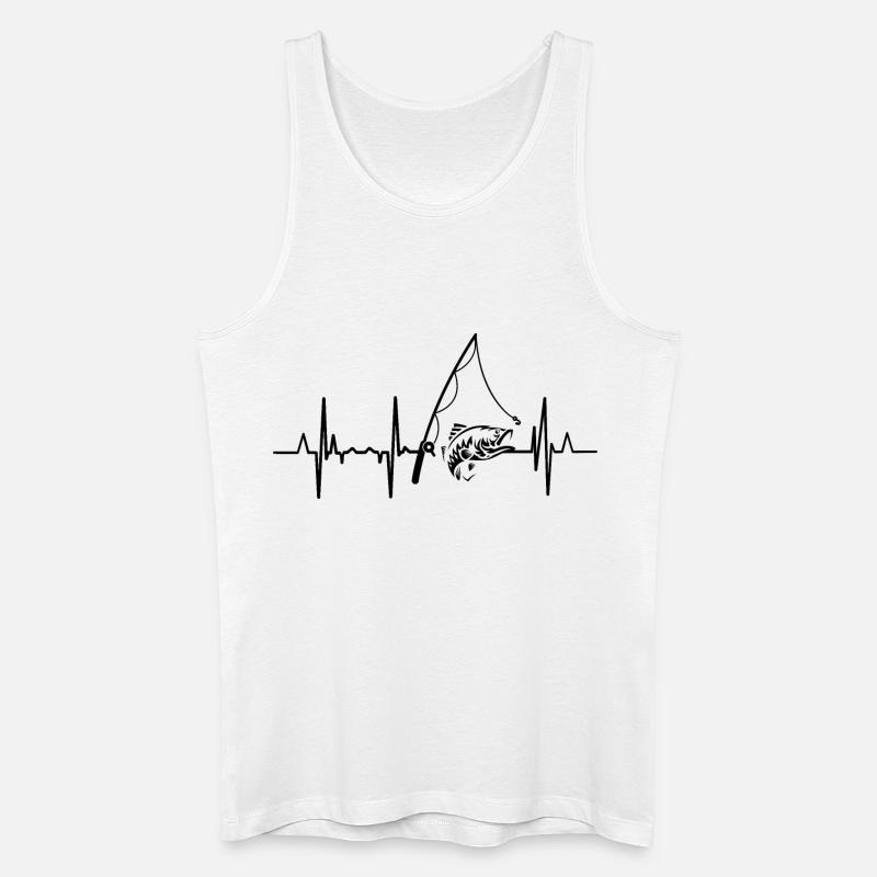 Fischerei Herzlinie - Männer Bio Tank Top - Weiß