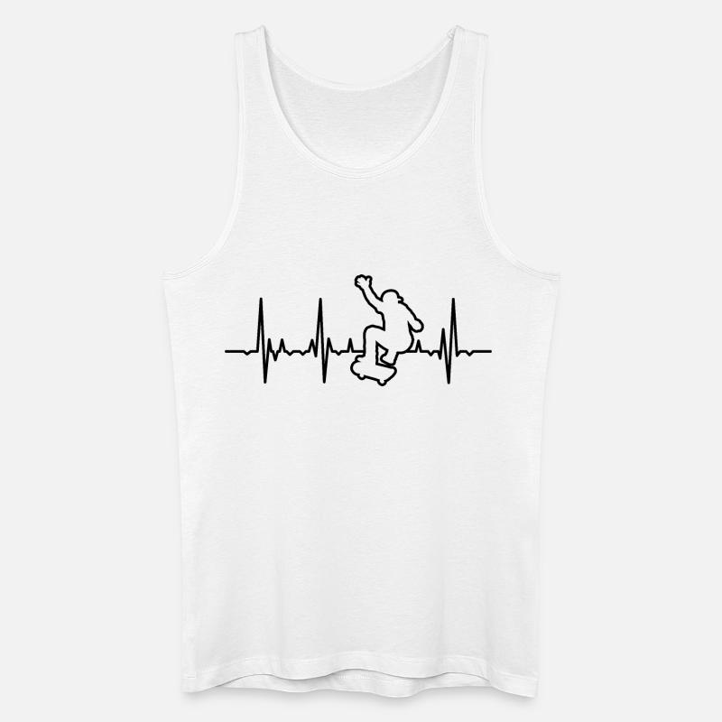 Skateboarding Herzschlag - Männer Bio Tank Top - Weiß
