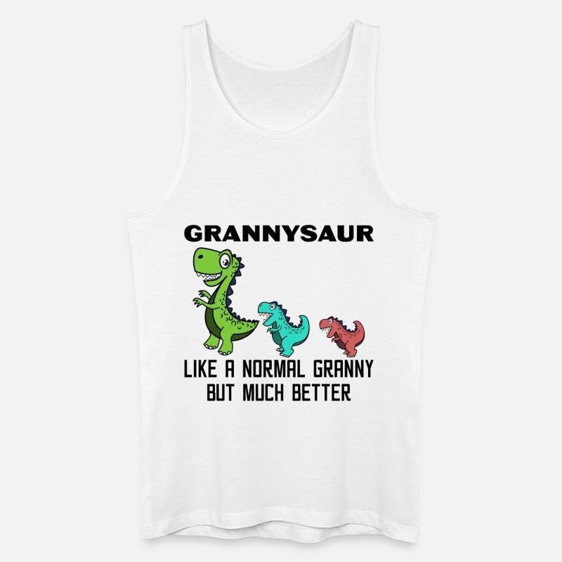 Lustig Großmutter Oma Dinosaurier Statement - Männer Bio Tank Top - Weiß