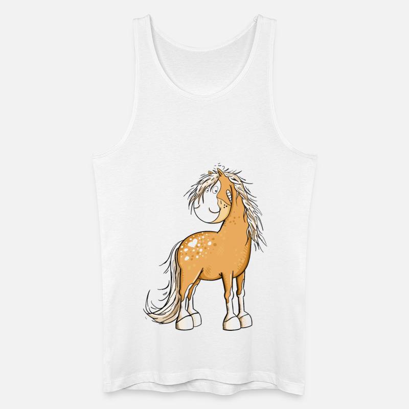 Happy Pferd I Pferdemotiv Fun - Männer Bio Tank Top - Weiß
