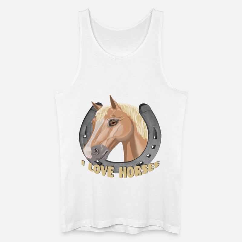 Ich liebe Pferde Pferd Pferd - Männer Bio Tank Top - Weiß