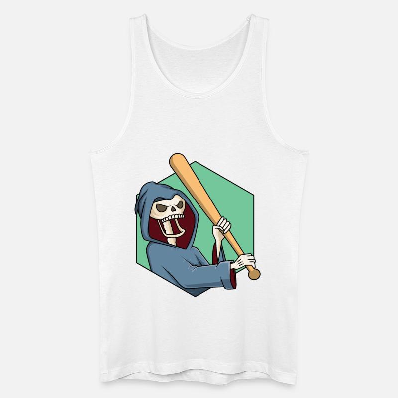 Sensenmann mit Baseballschläger - Männer Bio Tank Top - Weiß