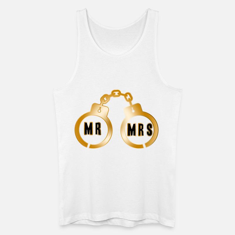 Goldenes Paar Handschellen-Emblem - Männer Bio Tank Top - Weiß