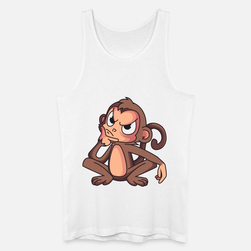 Schlaues Äffchen - Männer Bio Tank Top - Weiß