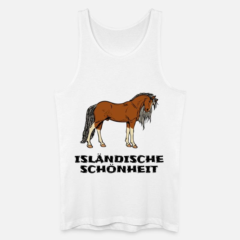 Isländer Pferde Statement Islandpferde Pferdenarr - Männer Bio Tank Top - Weiß