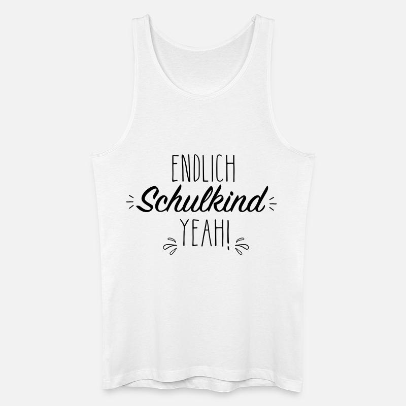 Endlich Schulkind yeah - Männer Bio Tank Top - Weiß
