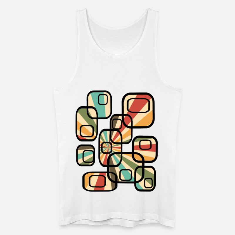 70er Tapetenmuster Quader Retro Muster - Männer Bio Tank Top - Weiß